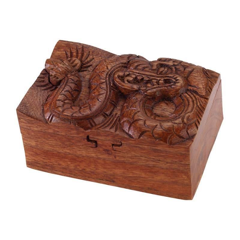 Wooden Dragon Puzzle Box - - The Puntique