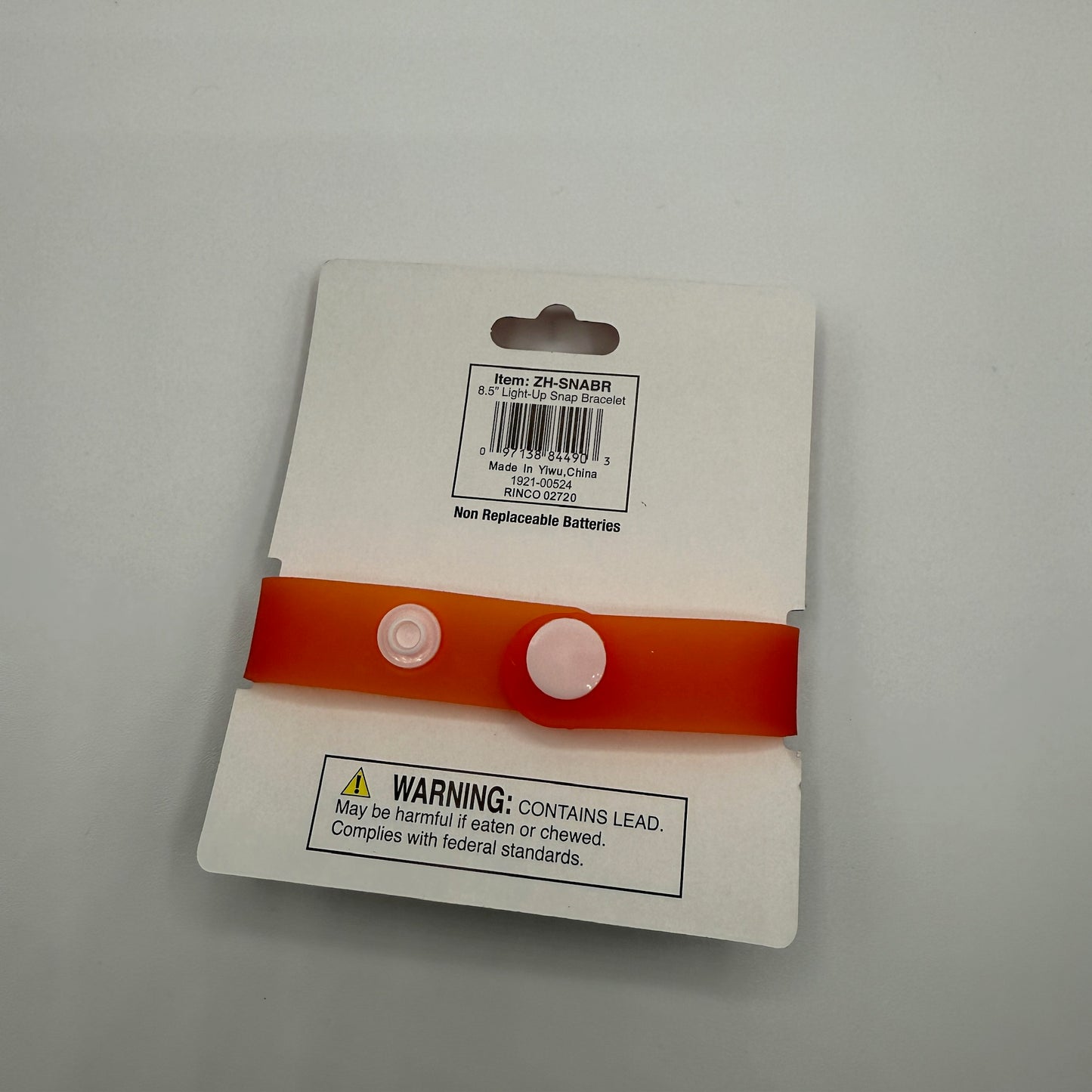 8.5" Lightup Jack-o-lantern snap bracelet