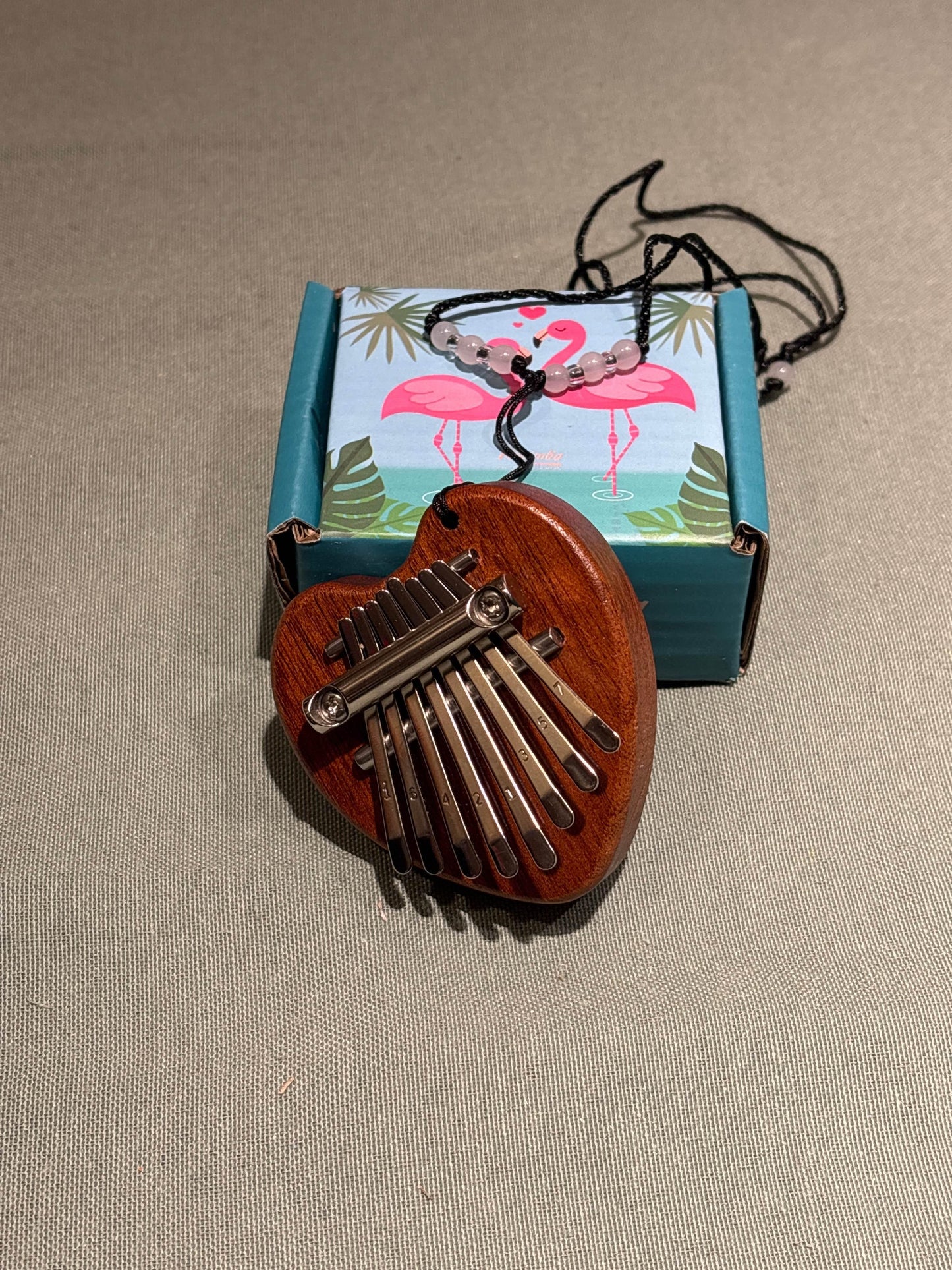 Wood Mini Thumb Piano Musical Toys 8 Tones Portable Beginner Finger Piano Kalimba - Heart - The Puntique