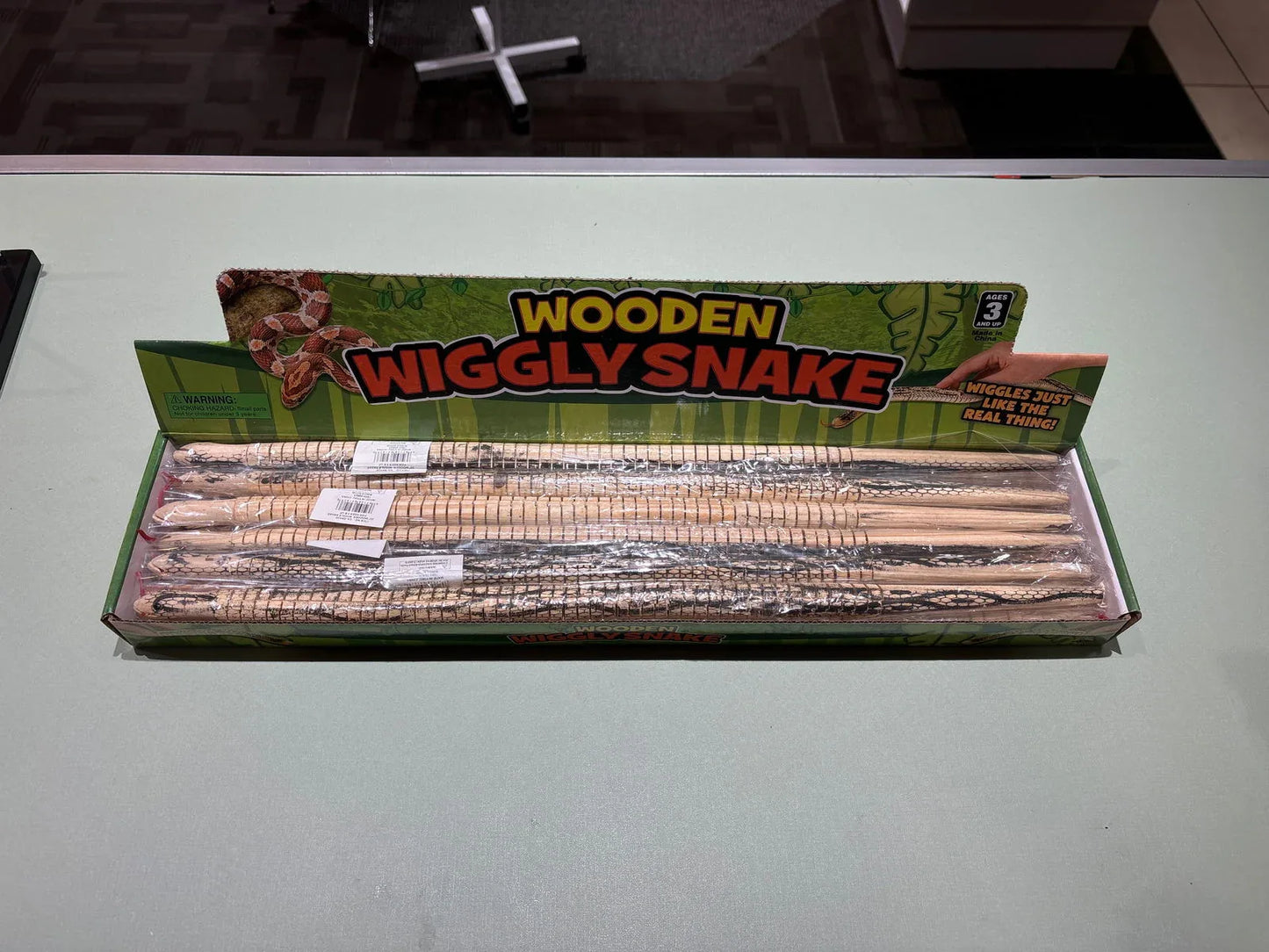 20" Wooden Wiggly Snake - - The Puntique