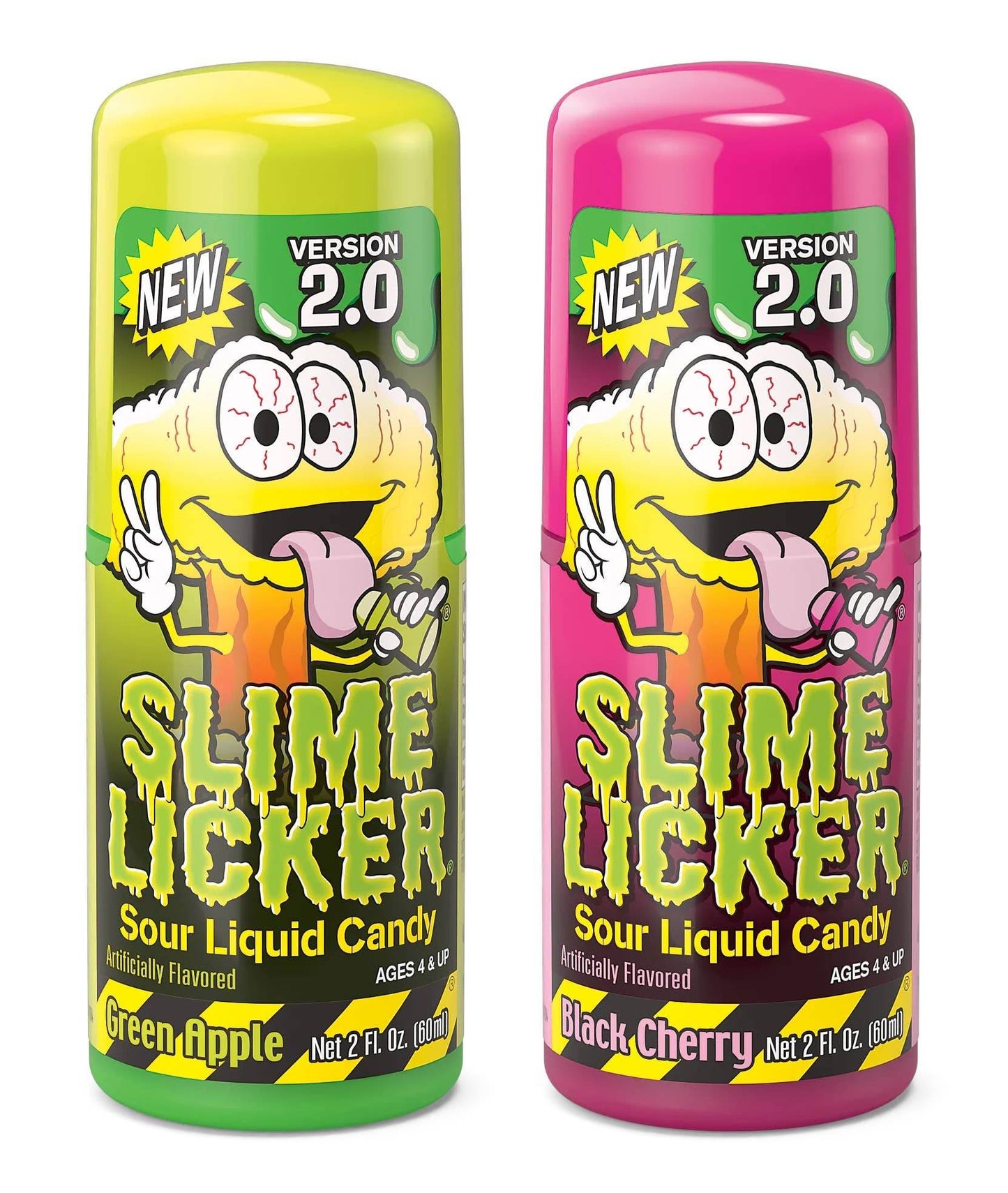 Slime Licker 2.0, Green Apple/Black Cherry 2oz, 12ct - Grandpa Joe's Candy Shop