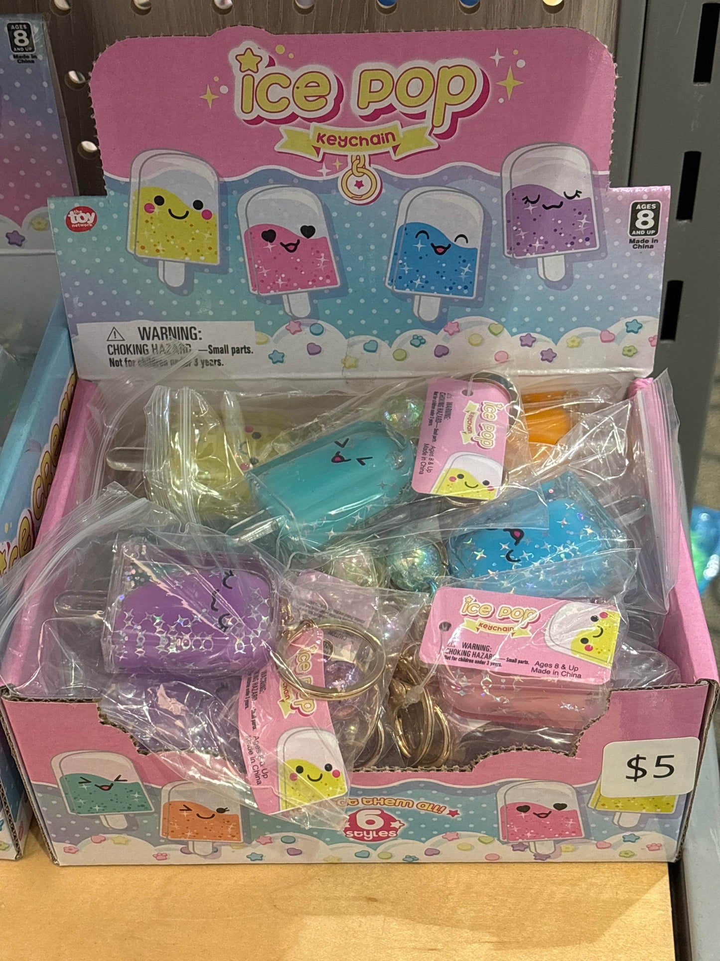 2.5 in Kawaii Ice Pop Glitter Liquid Clip on - The Toy Network