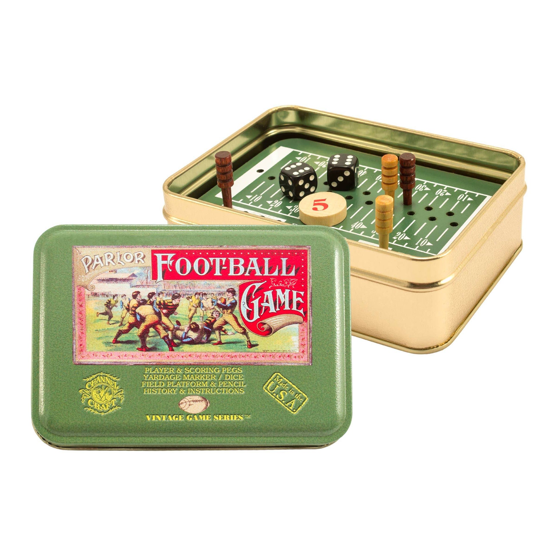 Parlor Foot-Ball Vintage Game Tin - Channel Craft