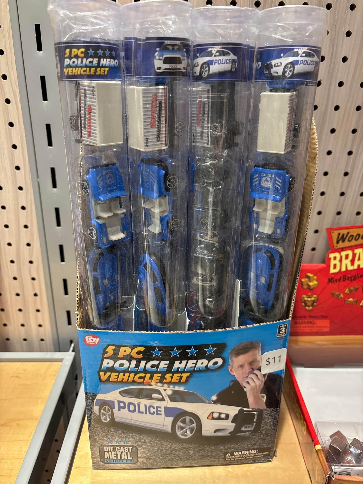 Die-Cast Vehicles - 5PC Die Cast Police Vehicle Tube Set - The Puntique