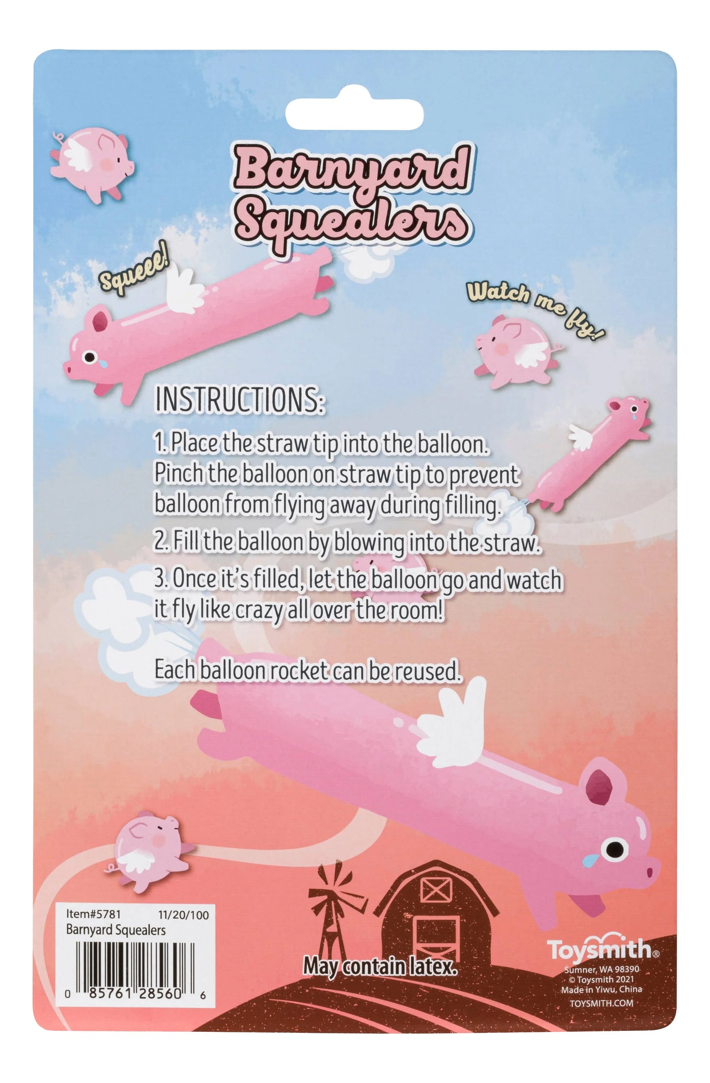 Farm Fresh Barnyard Squealer Balloons That Squeal & Fly - - The Puntique