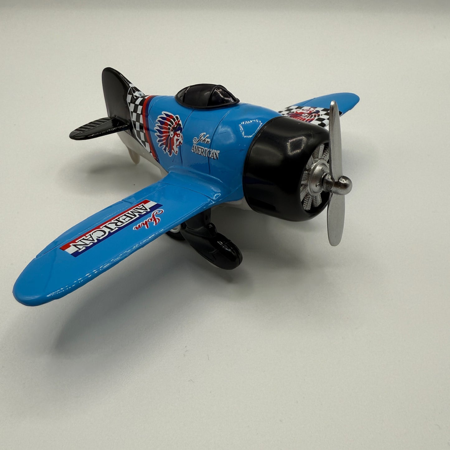 6.5" Diecast Pull Back Classic Wing Airplane - Blue - The Puntique