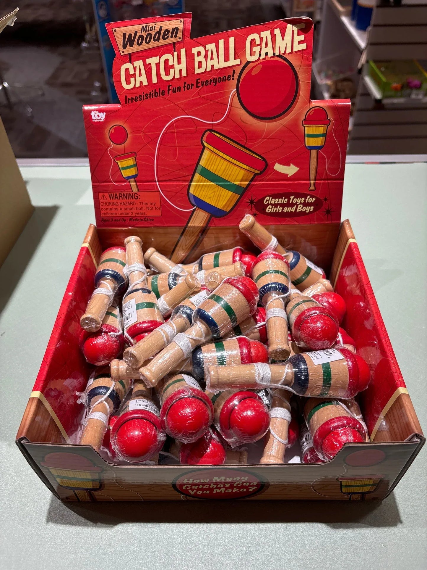 4" Mini Wooden Catch Ball Game - - The Puntique