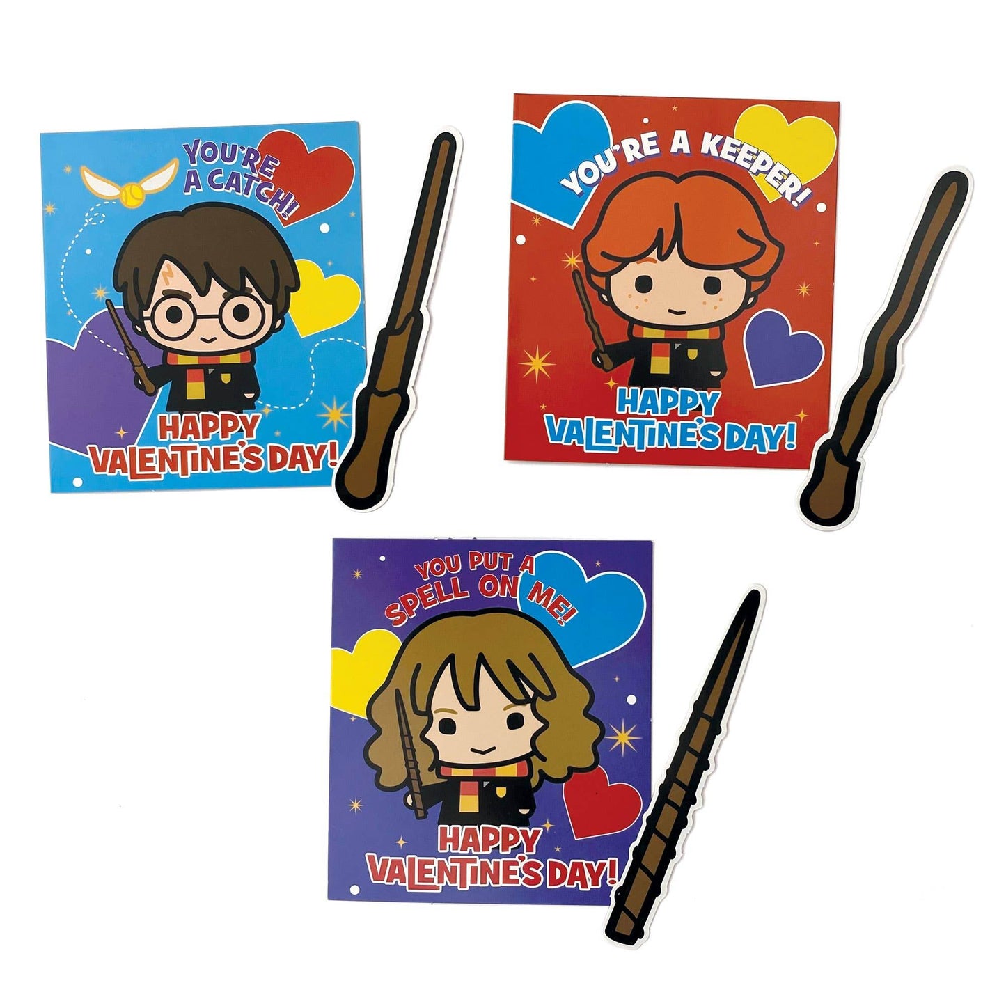 Paper House Productions - Harry Potter Valentine Cards - Harry Potter Wands - Paper House Productions
