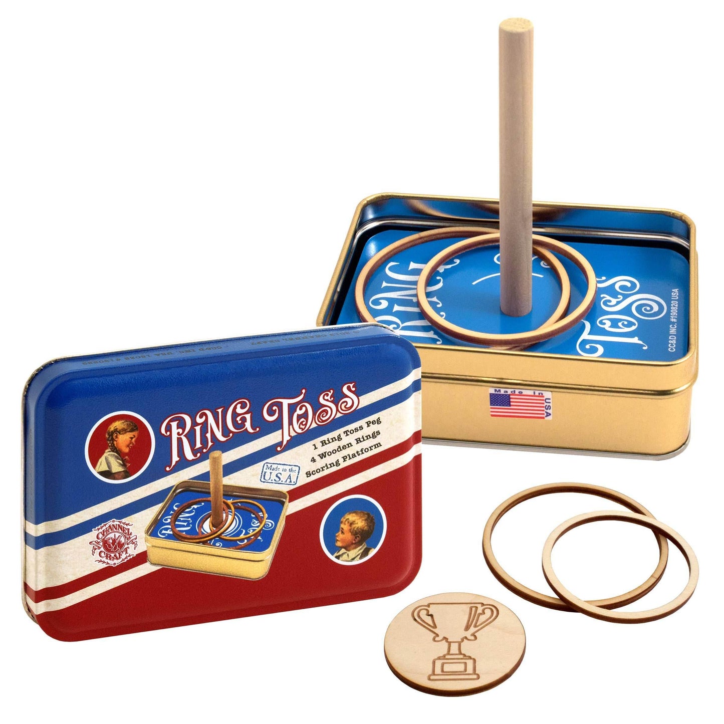 Ring Toss in a Classic Toy Tin - - The Puntique