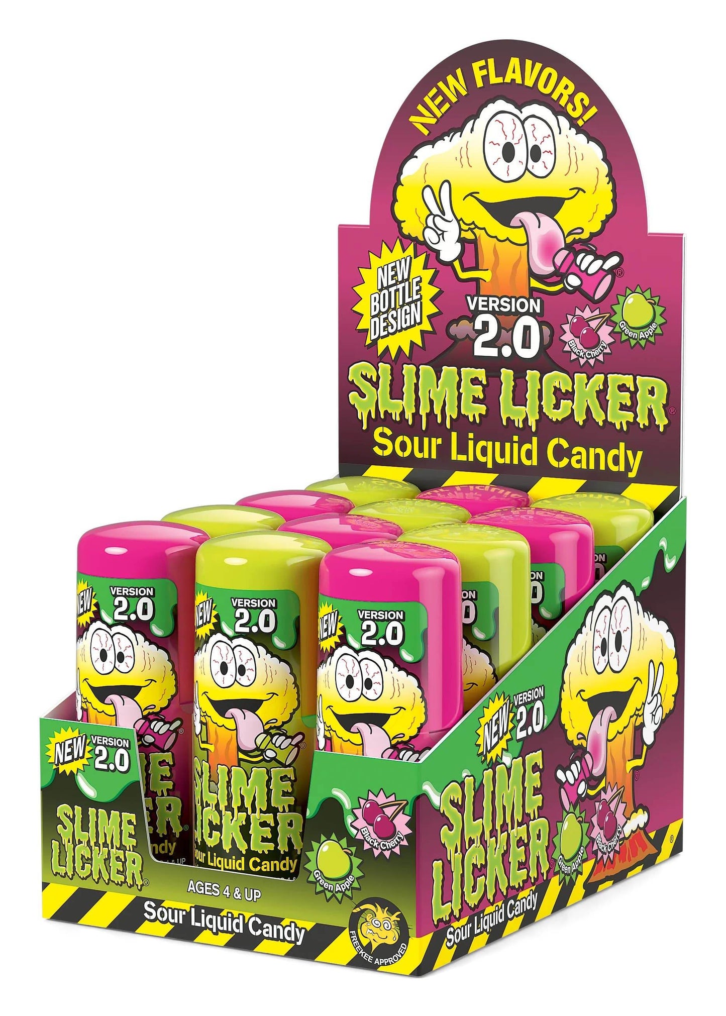 Slime Licker 2.0, Green Apple/Black Cherry 2oz, 12ct - Grandpa Joe's Candy Shop
