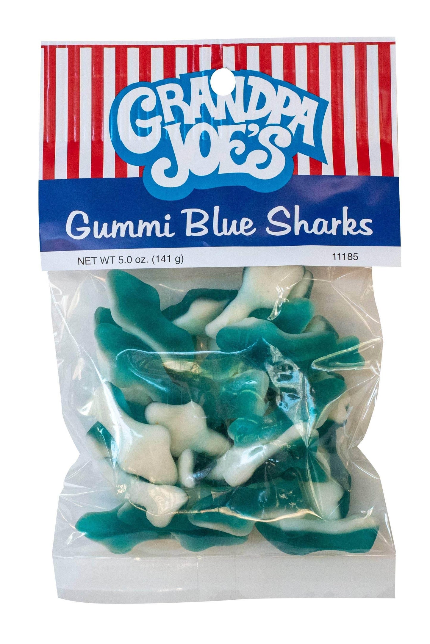 Grandpa Joe's Peg Bags, Gummi Blue Sharks, 5oz - - The Puntique