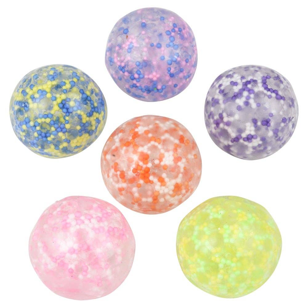 1.6" Squish Sticky Beaded Orbs Squishy Toy 24ct - LLB Toys - - The Puntique