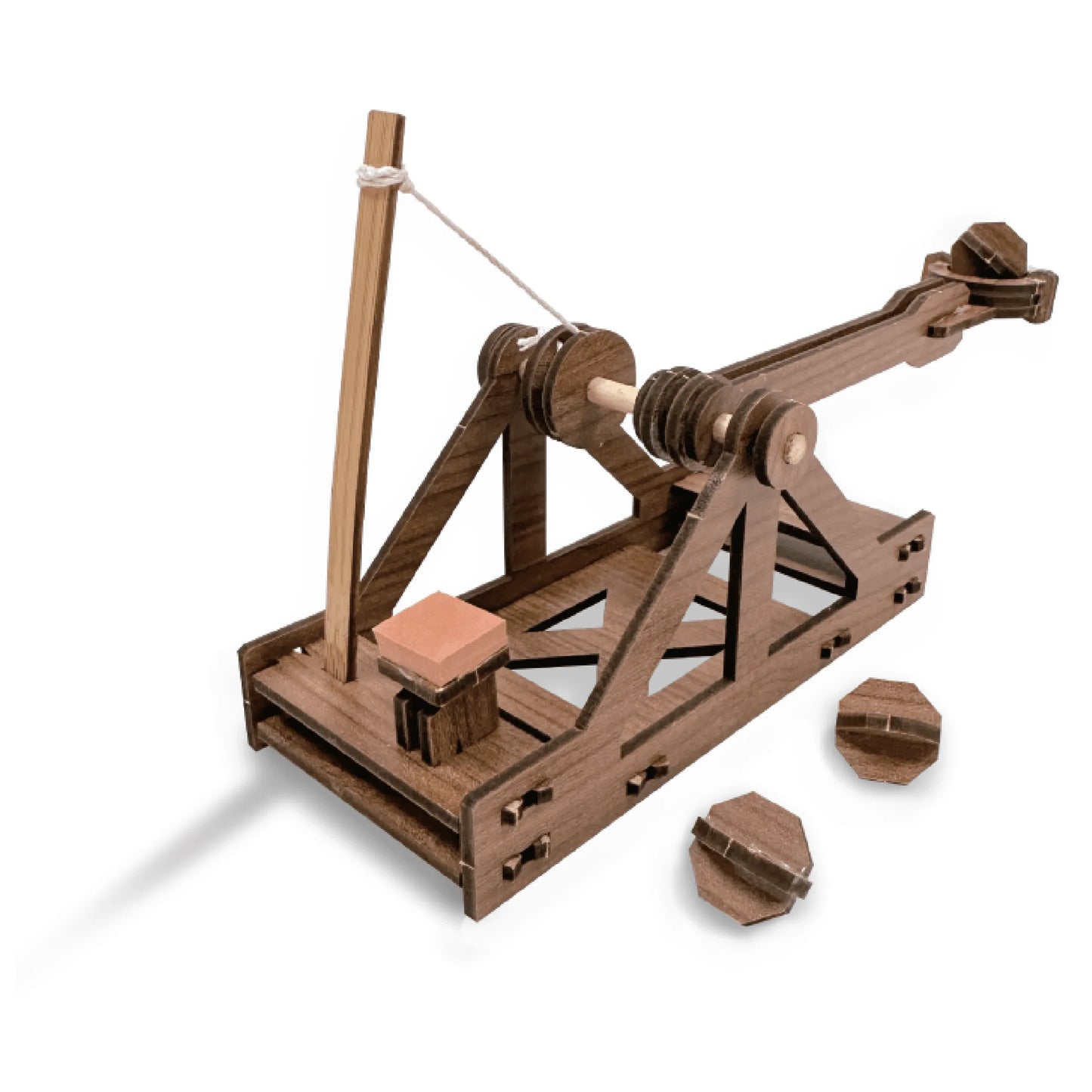 Mini Catapult : Wooden Engineering Model Building Kit - - The Puntique