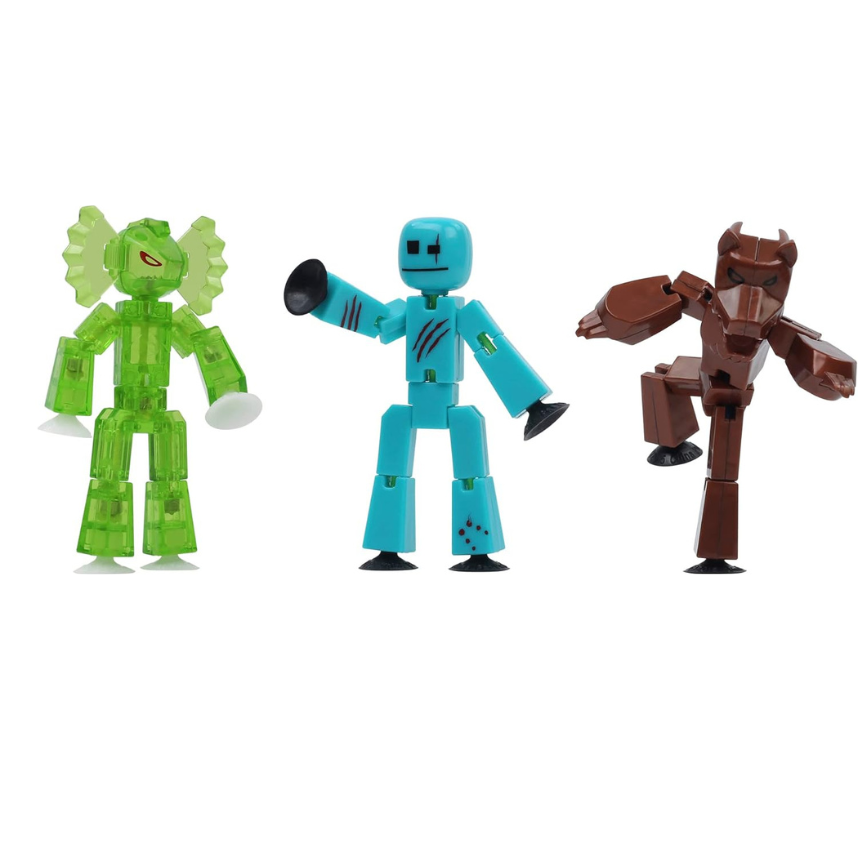 Zing StikBot Monsters Werewolf 3 Pack Posable Animation - - The Puntique