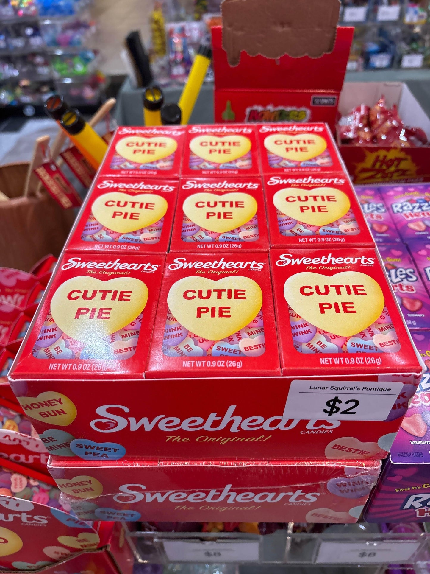 SWEETHEARTS CONVERSATION HEARTS 0.9 OZ BOX - - The Puntique