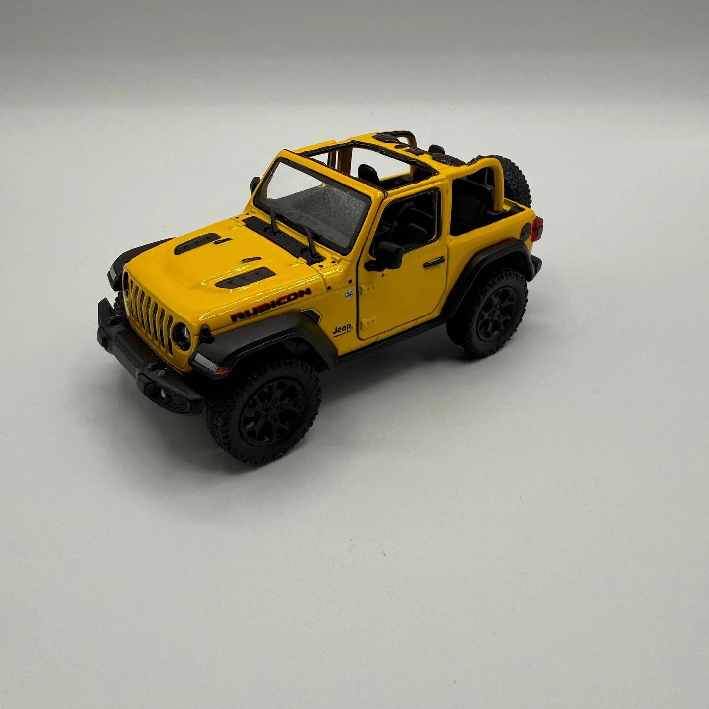 5" Diecast Pull Back 2018 Jeep Wrangler Open Top - Yellow - The Puntique