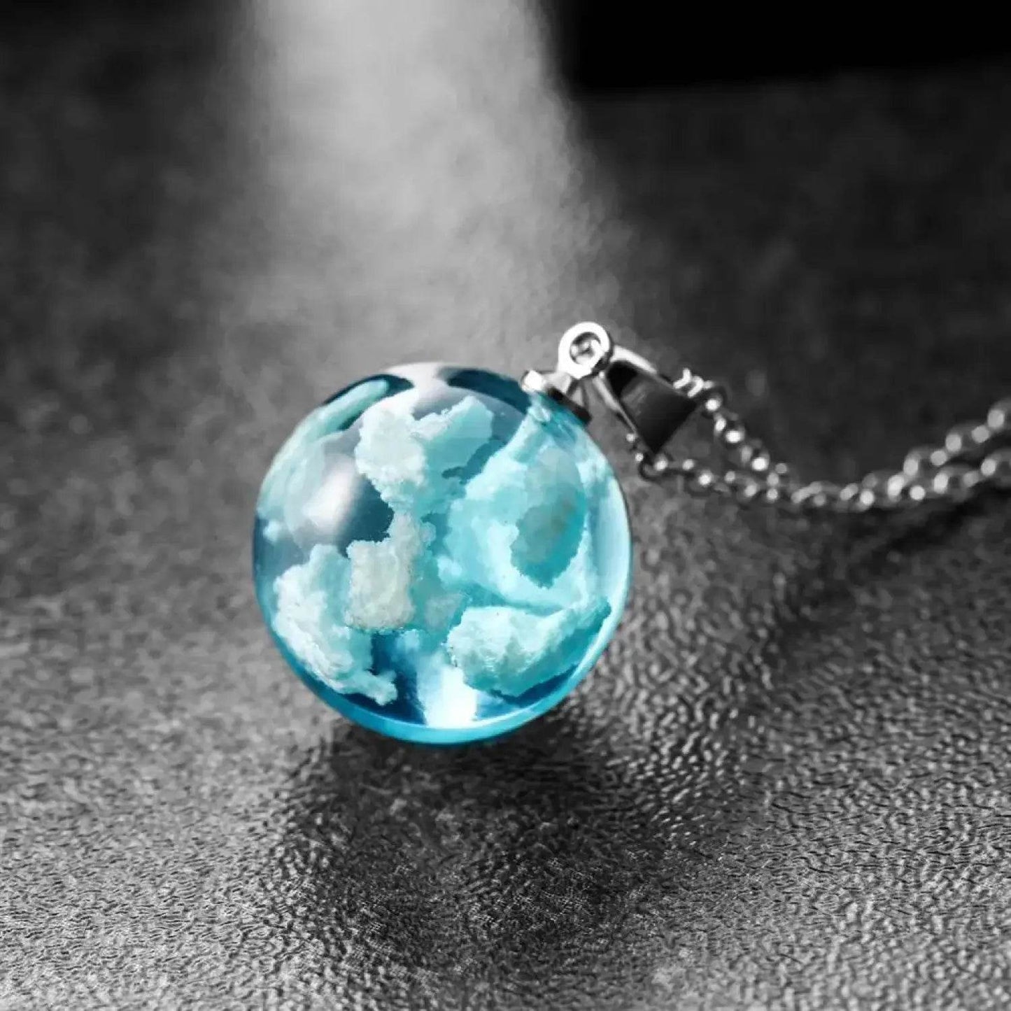 Chic Transparent Resin Rould Ball Moon Pendant Necklace Women Blue Sky White Cloud Chain Necklace Fashion Jewelry Gifts for Girl - Aliexpress