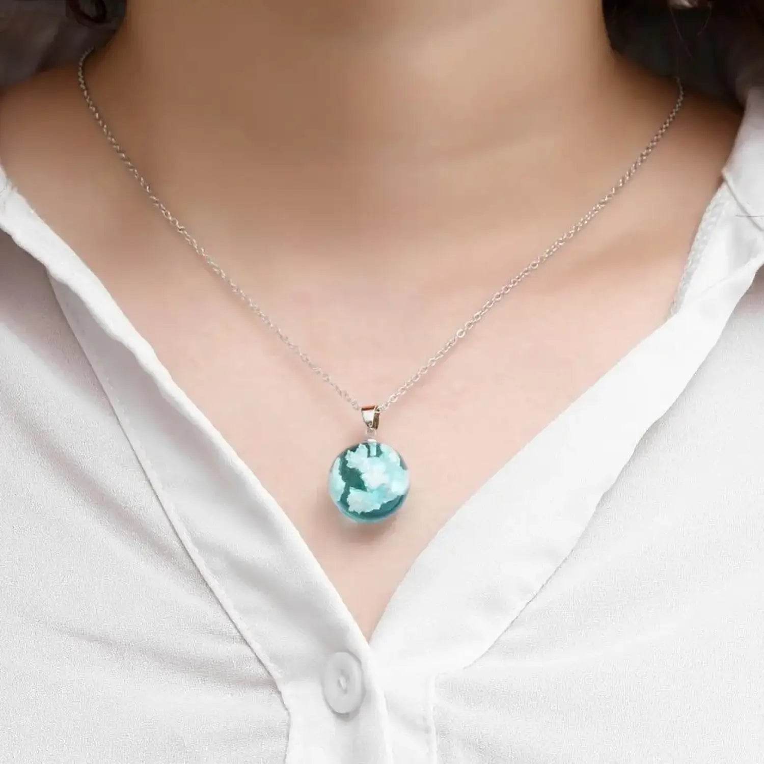 Chic Transparent Resin Rould Ball Moon Pendant Necklace Women Blue Sky White Cloud Chain Necklace Fashion Jewelry Gifts for Girl - Aliexpress