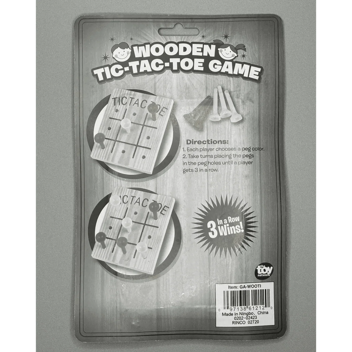 Classic Wooden Tic-Tac-Toe Game with Pegs - - The Puntique