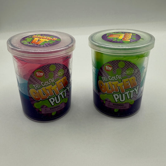 3" TRI COLOR GLITTER PUTTY