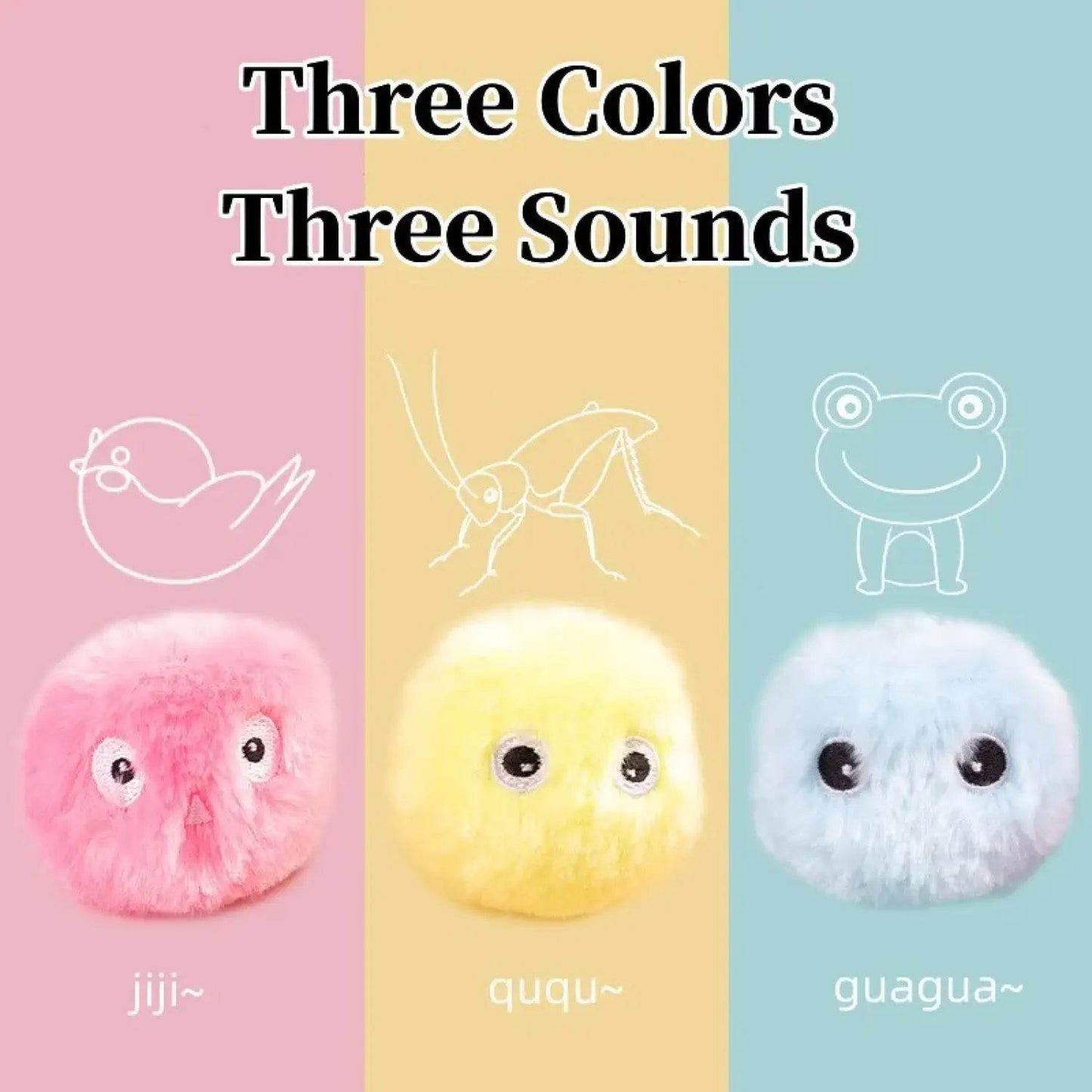 Fuzzy Cat Ball Toy with Lifelike Animal Chirping Sound - Aliexpress