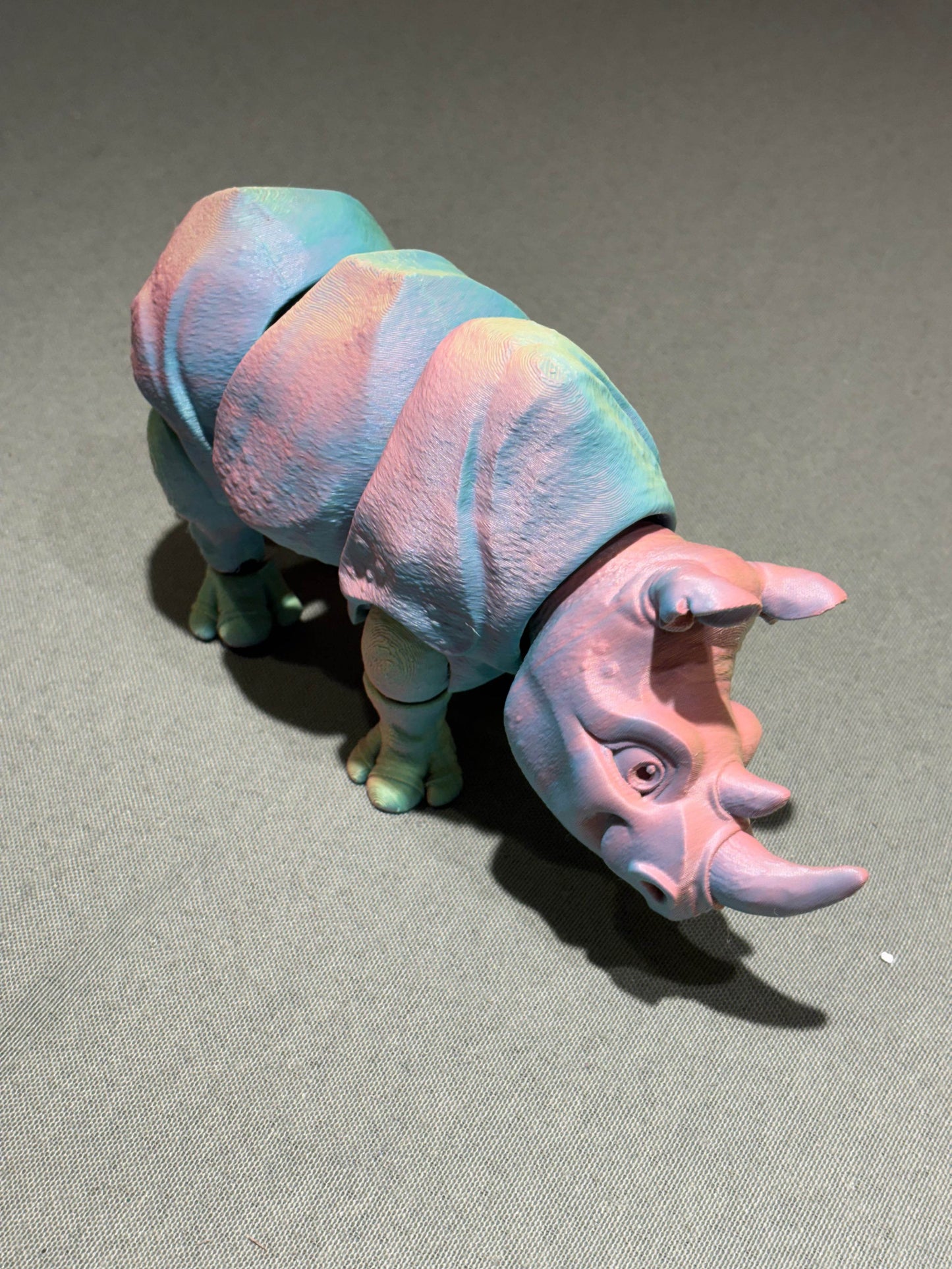 9” 3D printed articulated Rhino - Fresh Prints of Bel Air