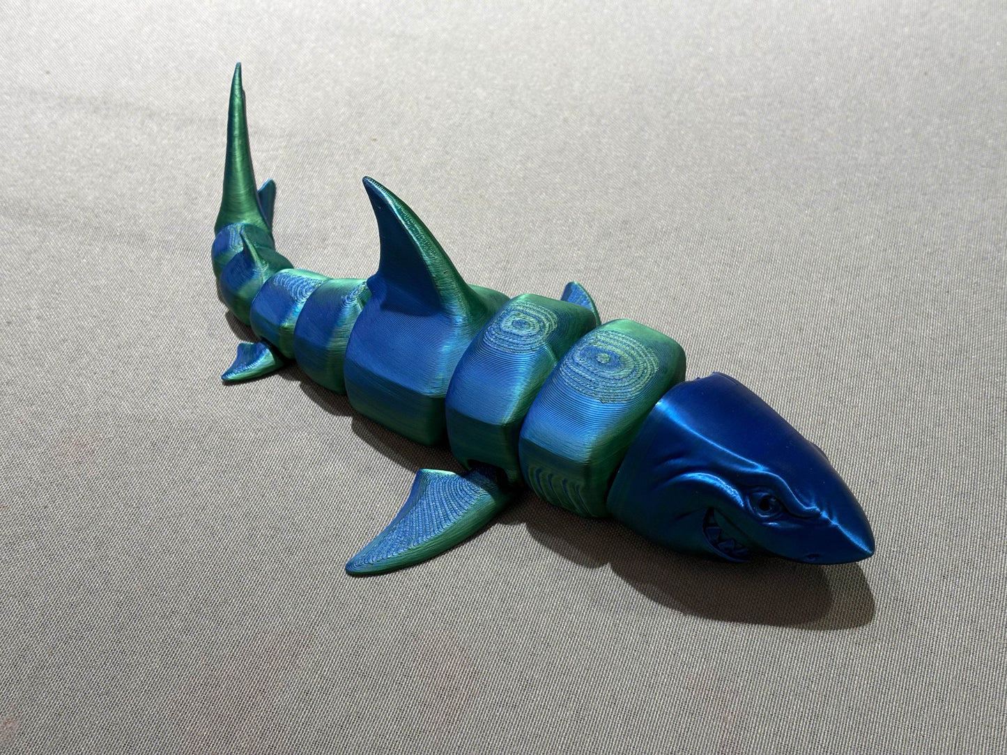 10” 3D printed articulated Shark - Fresh Prints of Bel Air