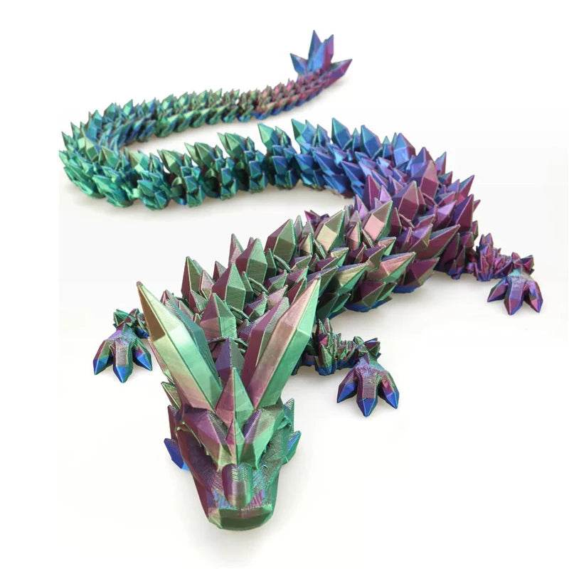 60cm 3D Printing Dragon Desktop Decorative Ornaments Movable Joints Colorful Dragon Sculpture Crafts Retro Home Decoration Gifts - Thomas 3d Printer Guy