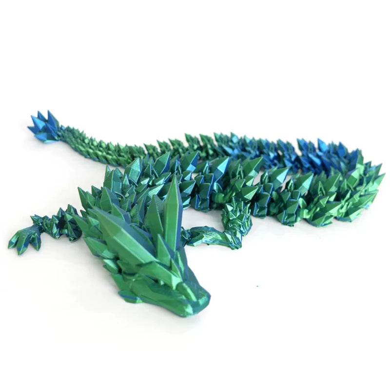 60cm 3D Printing Dragon Desktop Decorative Ornaments Movable Joints Colorful Dragon Sculpture Crafts Retro Home Decoration Gifts - Thomas 3d Printer Guy