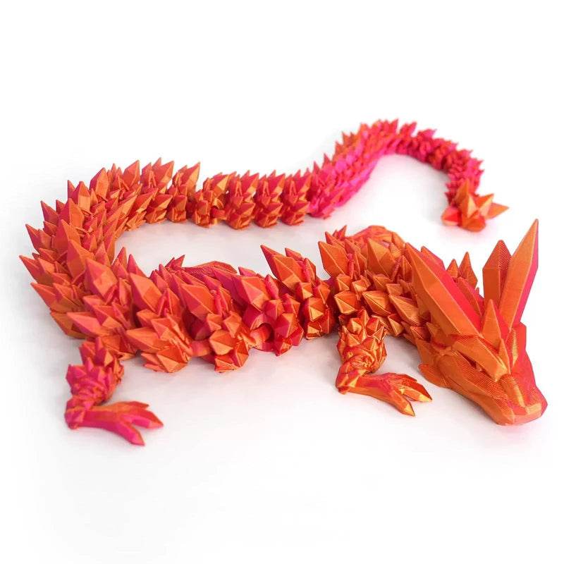 60cm 3D Printing Dragon Desktop Decorative Ornaments Movable Joints Colorful Dragon Sculpture Crafts Retro Home Decoration Gifts - Thomas 3d Printer Guy