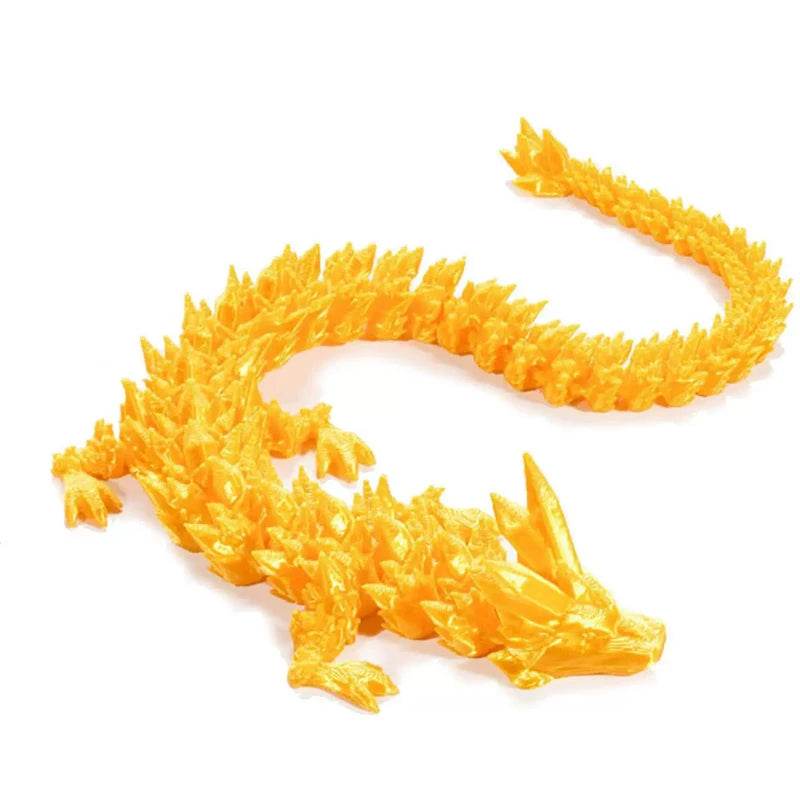 60cm 3D Printing Dragon Desktop Decorative Ornaments Movable Joints Colorful Dragon Sculpture Crafts Retro Home Decoration Gifts - Thomas 3d Printer Guy
