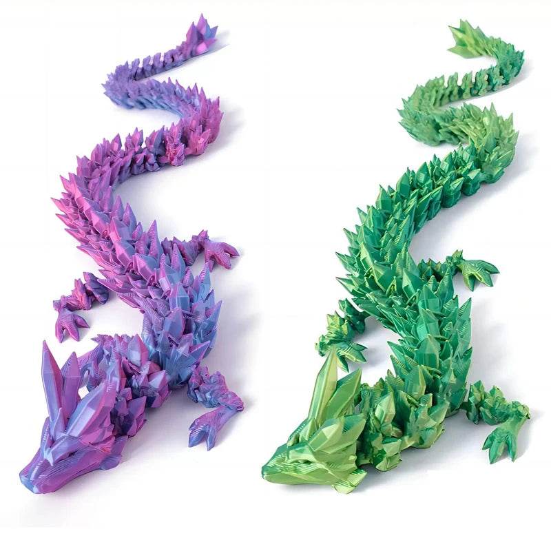 60cm 3D Printing Dragon Desktop Decorative Ornaments Movable Joints Colorful Dragon Sculpture Crafts Retro Home Decoration Gifts - Thomas 3d Printer Guy