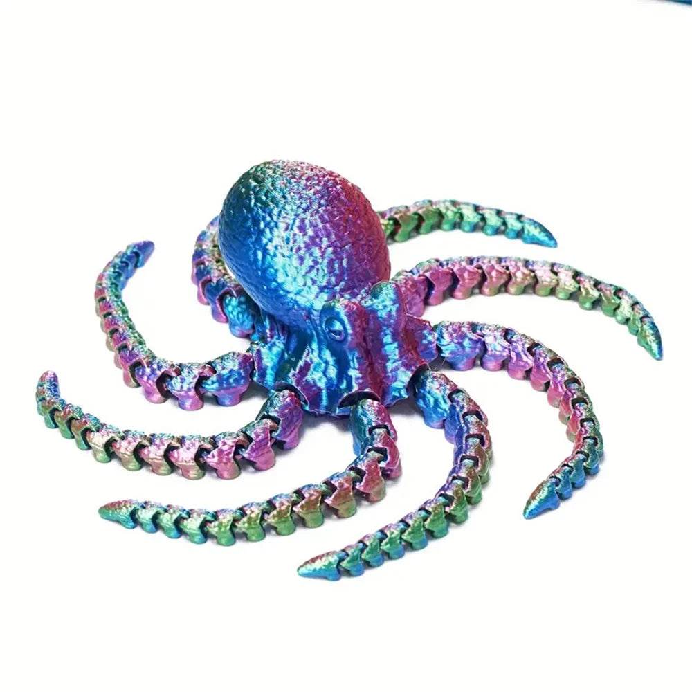 27CM 3D Printed Octopus Figurine with Flexible Joints For Home Office Desk Decor, Ocean Animal Table Ornament Ideal Gift Toy - Aliexpress