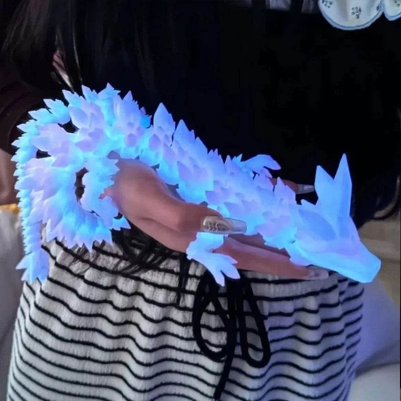 60cm 3D Printing Dragon Desktop Decorative Ornaments Movable Joints Colorful Dragon Sculpture Crafts Retro Home Decoration Gifts - Thomas 3d Printer Guy