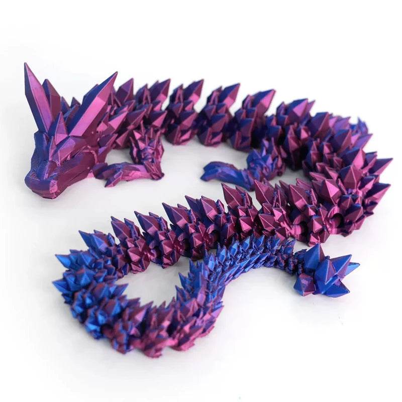 60cm 3D Printing Dragon Desktop Decorative Ornaments Movable Joints Colorful Dragon Sculpture Crafts Retro Home Decoration Gifts - Thomas 3d Printer Guy