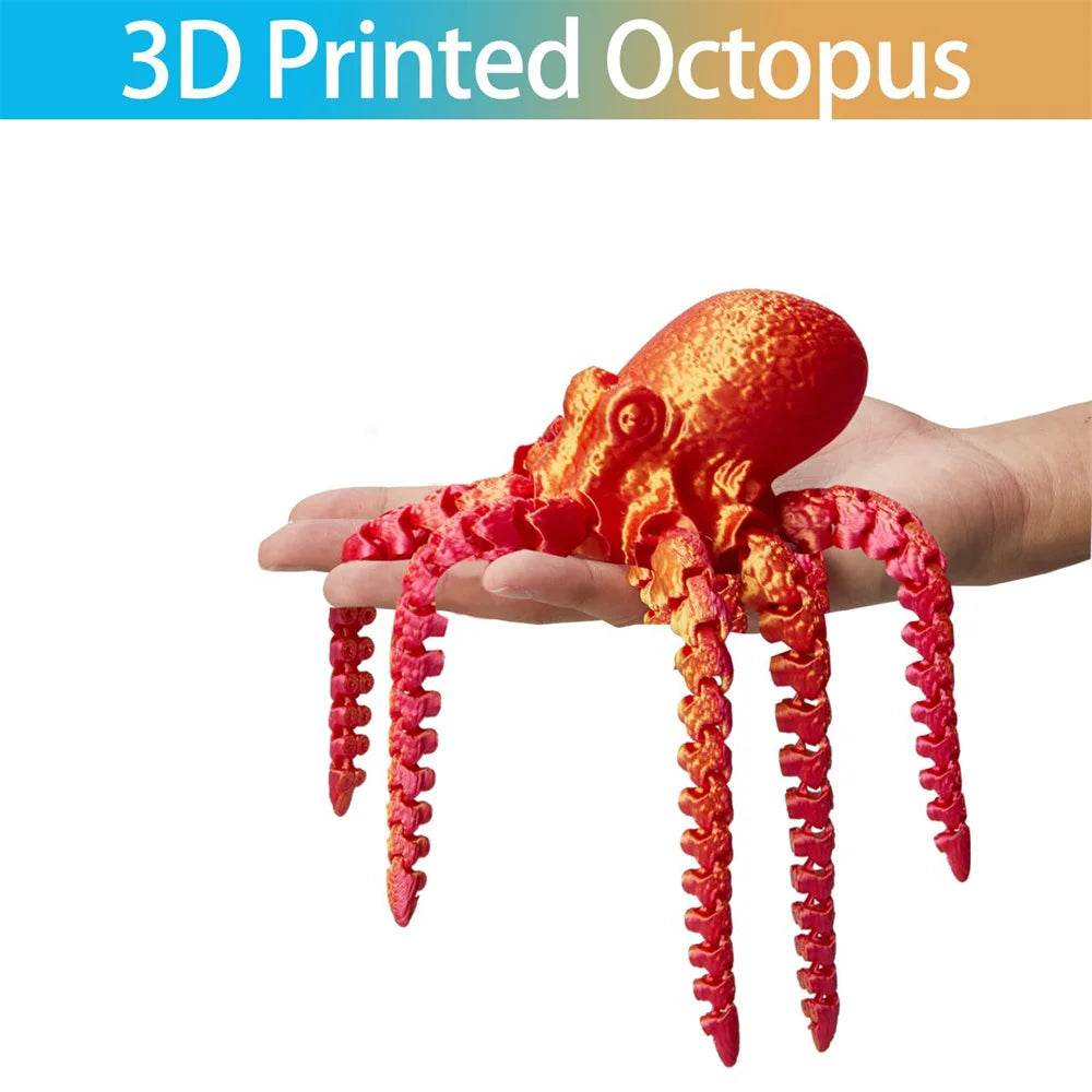 27CM 3D Printed Octopus Figurine with Flexible Joints For Home Office Desk Decor, Ocean Animal Table Ornament Ideal Gift Toy - Aliexpress