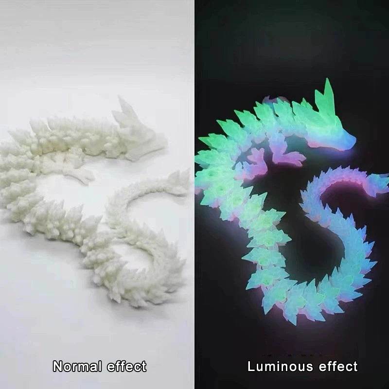 60cm 3D Printing Dragon Desktop Decorative Ornaments Movable Joints Colorful Dragon Sculpture Crafts Retro Home Decoration Gifts - Thomas 3d Printer Guy