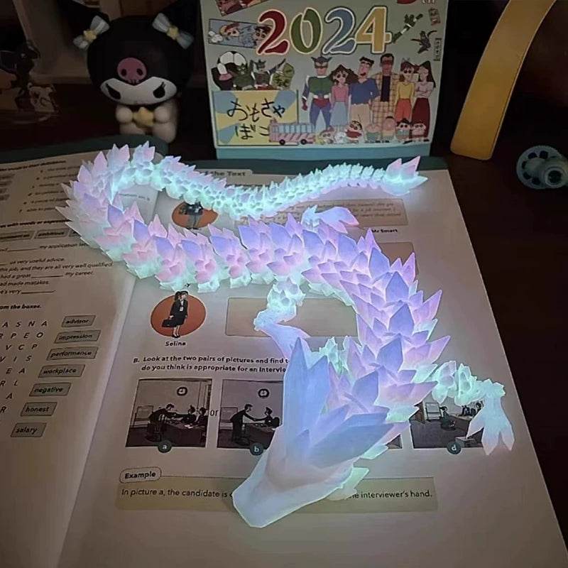 60cm 3D Printing Dragon Desktop Decorative Ornaments Movable Joints Colorful Dragon Sculpture Crafts Retro Home Decoration Gifts - Thomas 3d Printer Guy