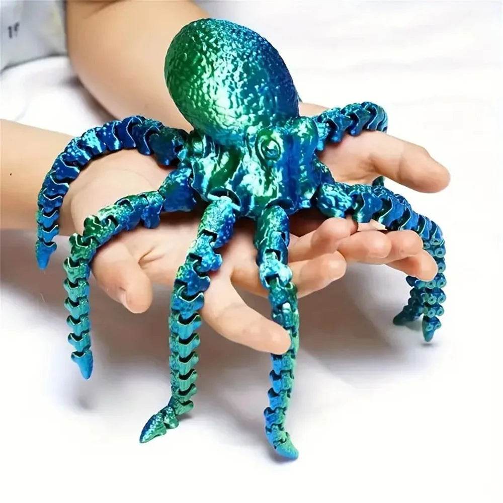 27CM 3D Printed Octopus Figurine with Flexible Joints For Home Office Desk Decor, Ocean Animal Table Ornament Ideal Gift Toy - Aliexpress