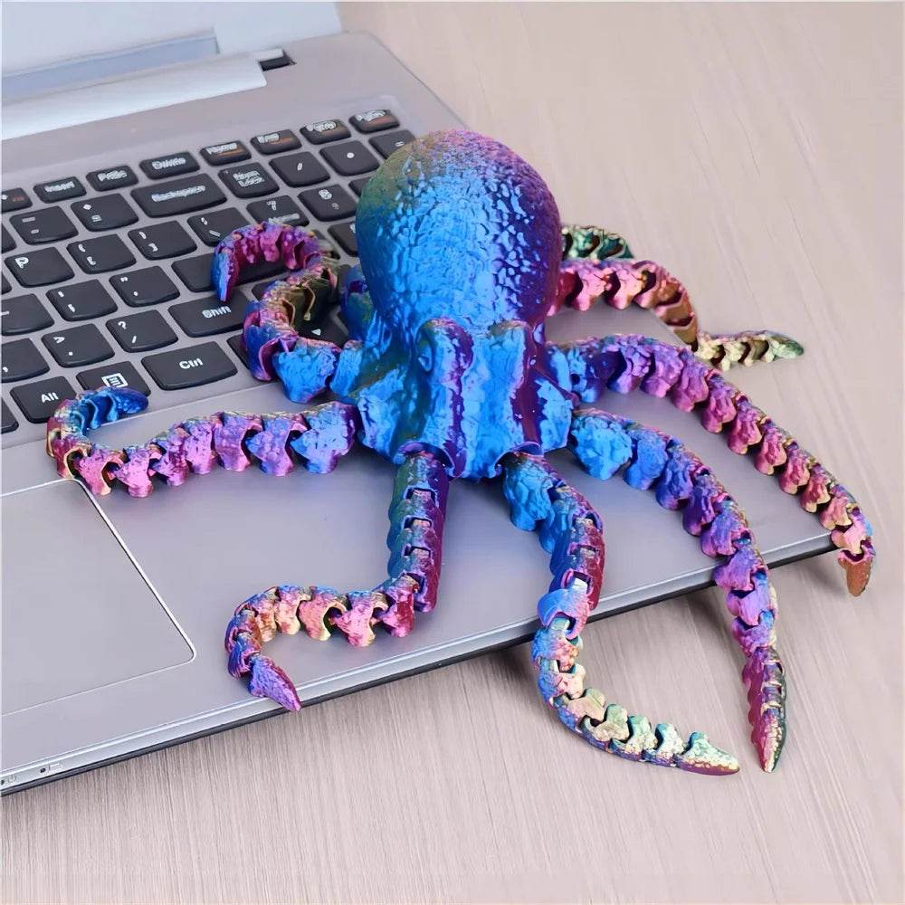 27CM 3D Printed Octopus Figurine with Flexible Joints For Home Office Desk Decor, Ocean Animal Table Ornament Ideal Gift Toy - Aliexpress