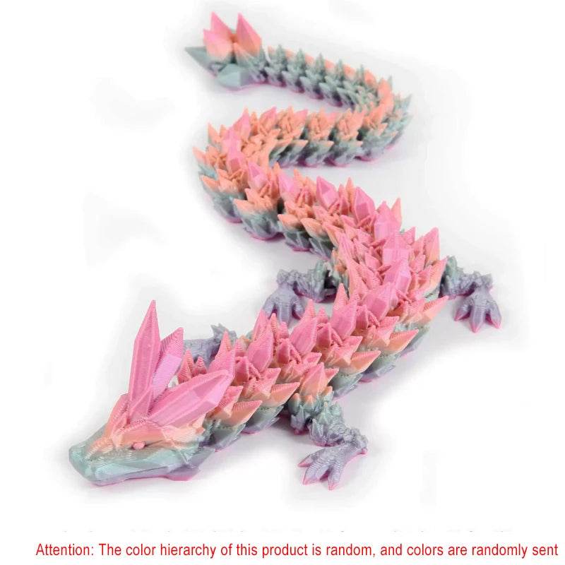 60cm 3D Printing Dragon Desktop Decorative Ornaments Movable Joints Colorful Dragon Sculpture Crafts Retro Home Decoration Gifts - Thomas 3d Printer Guy