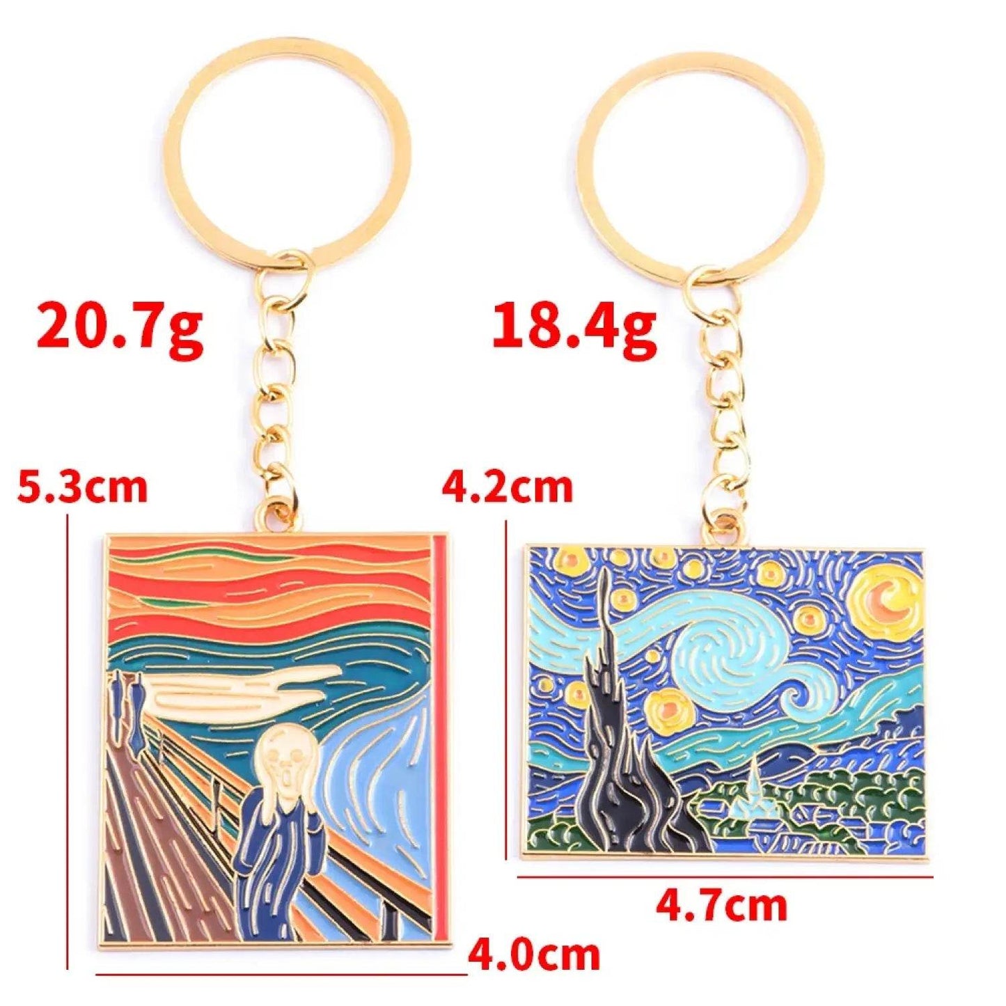 The Starry Night Oil Painting Keychain Van Gogh Art Collection Key Chain for Women Men Car Keyring Jewelry - Aliexpress