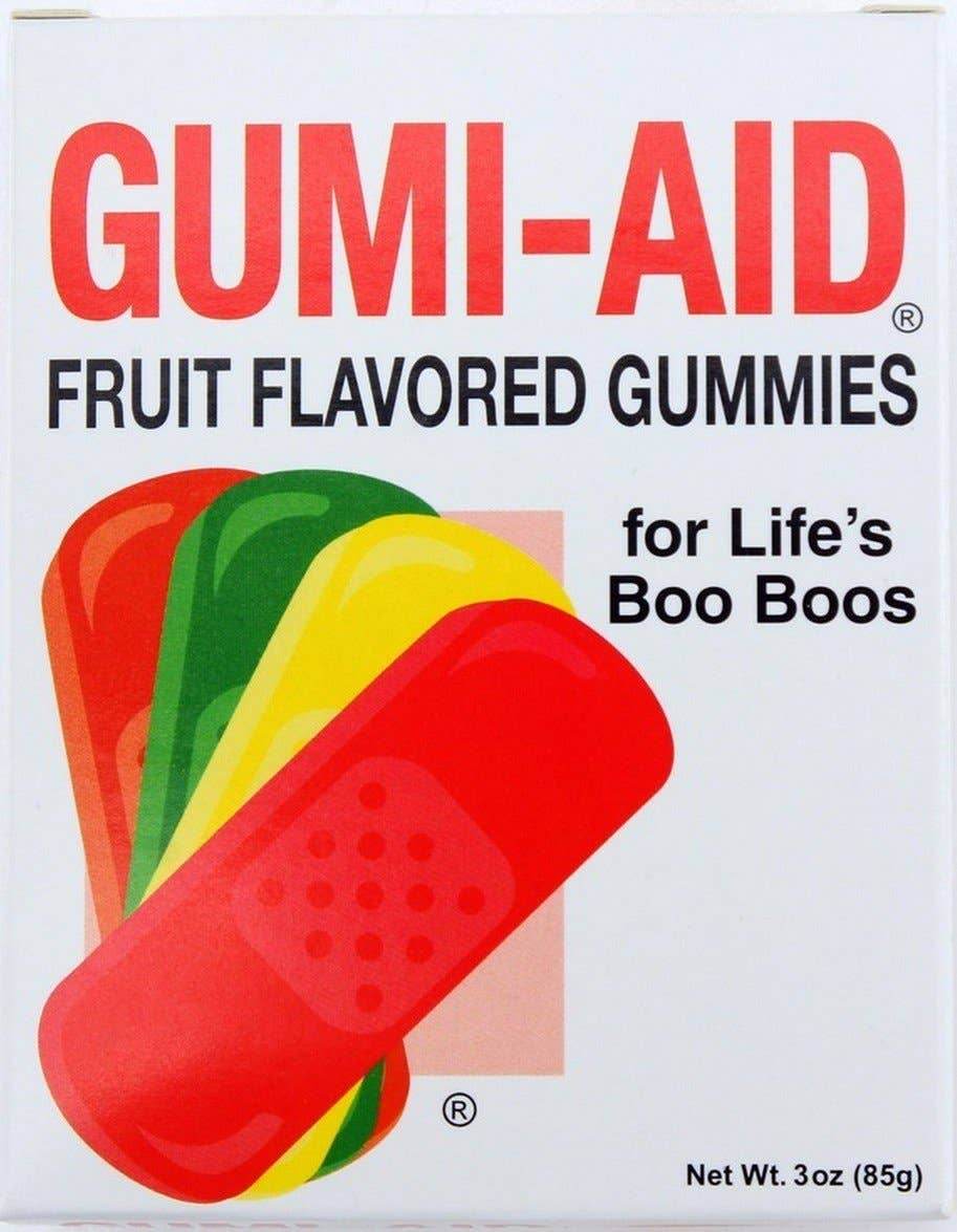 Gumi-Aid Bandaids, Fruit Flavor Gummies, 3oz - Grandpa Joe's Candy Shop