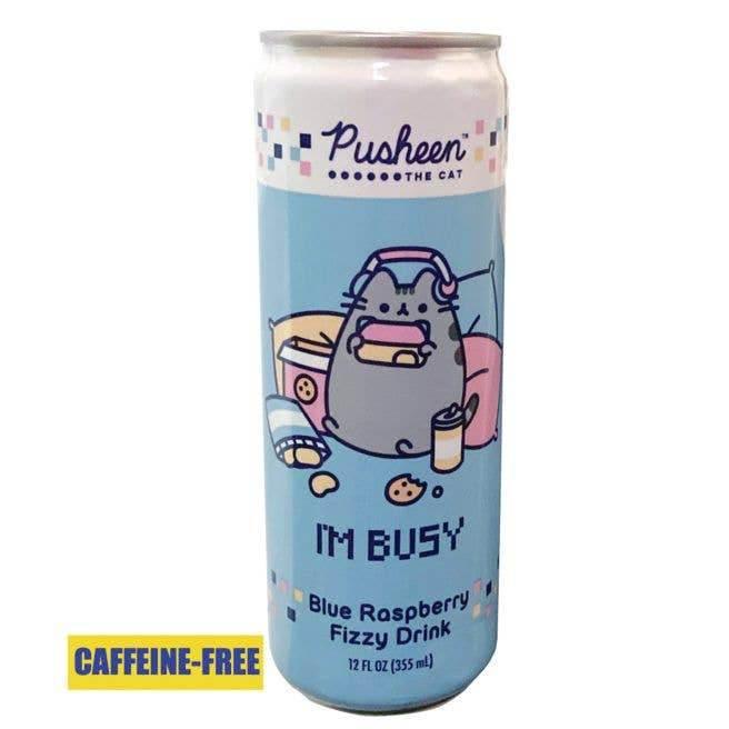 Pusheen I'm Busy Blue Raspberry fizzy Drink - - The Puntique