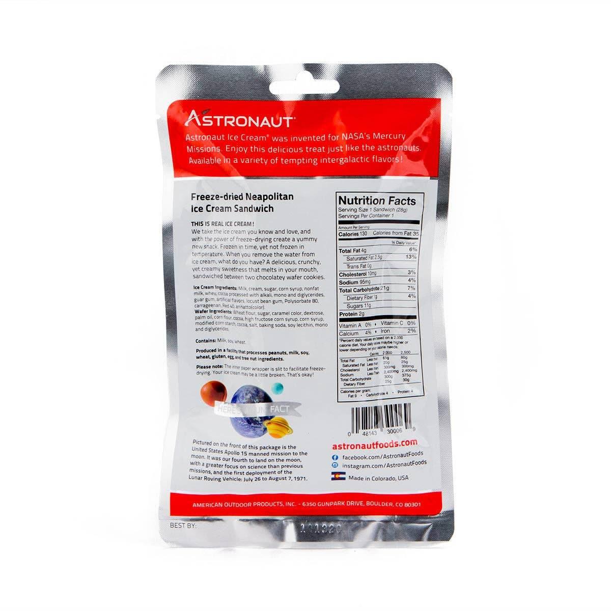 Astronaut Neapolitan Ice Cream Sandwich, Freeze Dried - - The Puntique