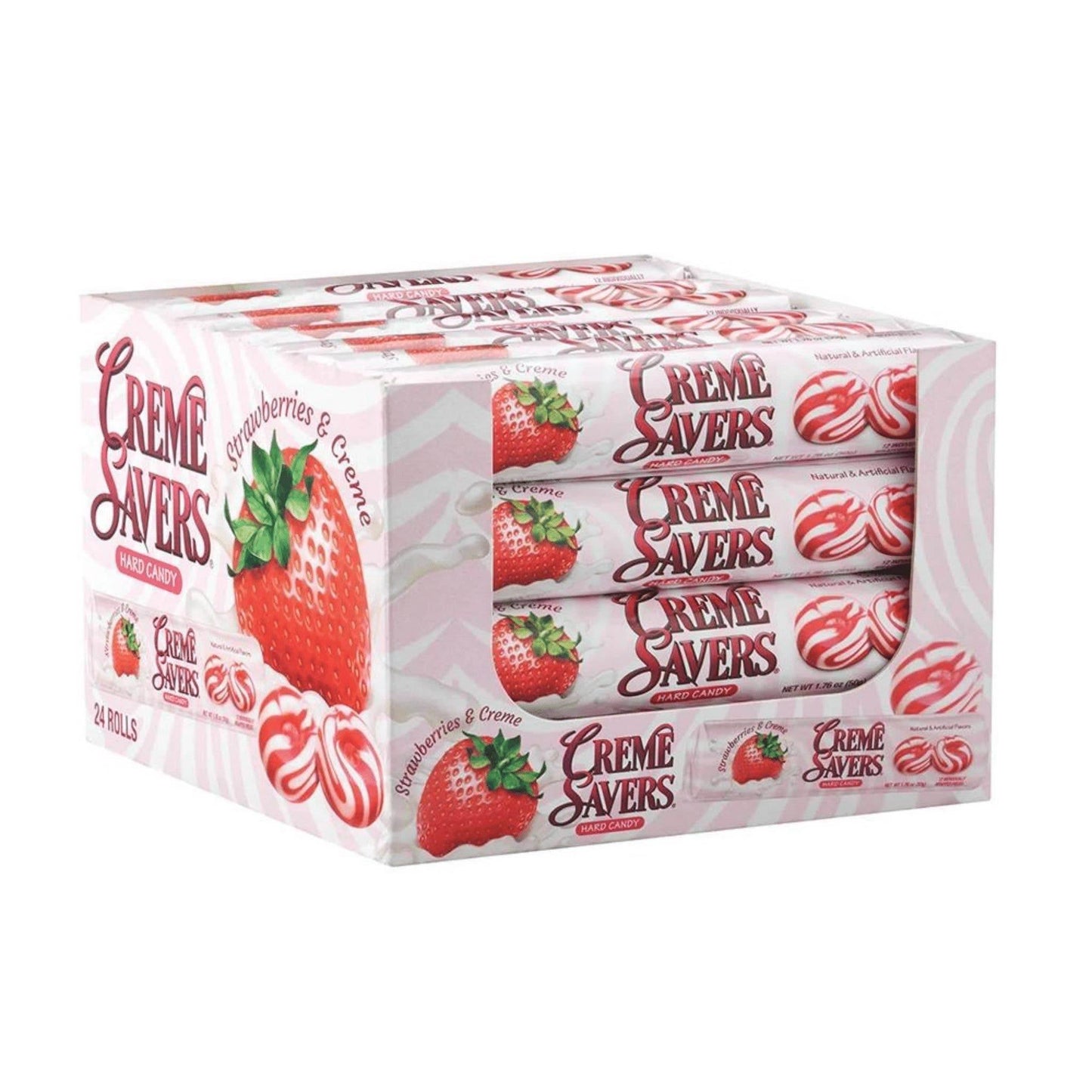 Creme Saver Strawberries & Cream Candy 1.76oz - - The Puntique