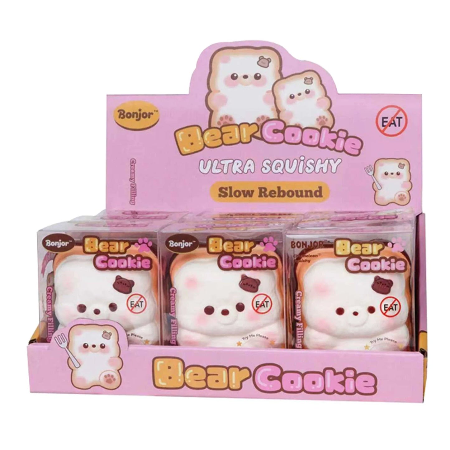 Bear Cookie Ultra Squishy – Slow Rebound w/ Counter Display - - The Puntique