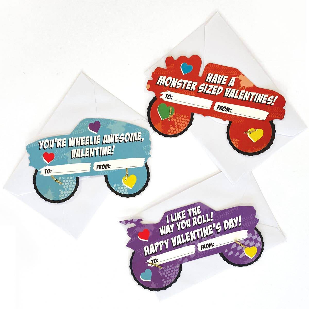 Paper House Productions - Monster Trucks Action Movers Valentines - Paper House Productions