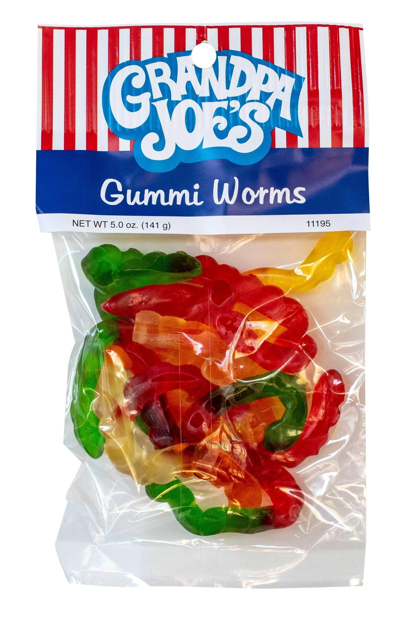 Grandpa Joe's Peg Bags, Gummi Worms, 5oz - - The Puntique