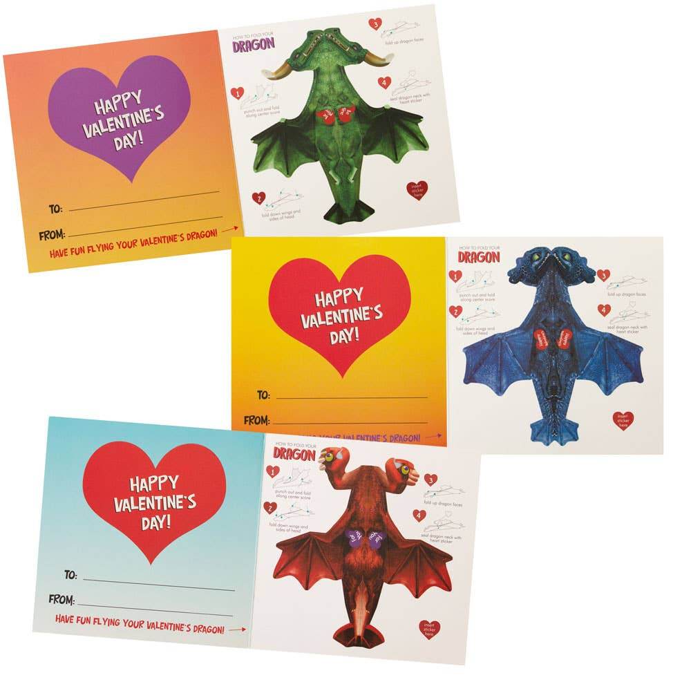 Paper House Productions - Flying Dragons II Valentines - Paper House Productions
